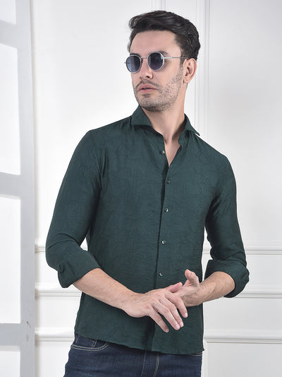 Emerald Tone Jacquard Shirt