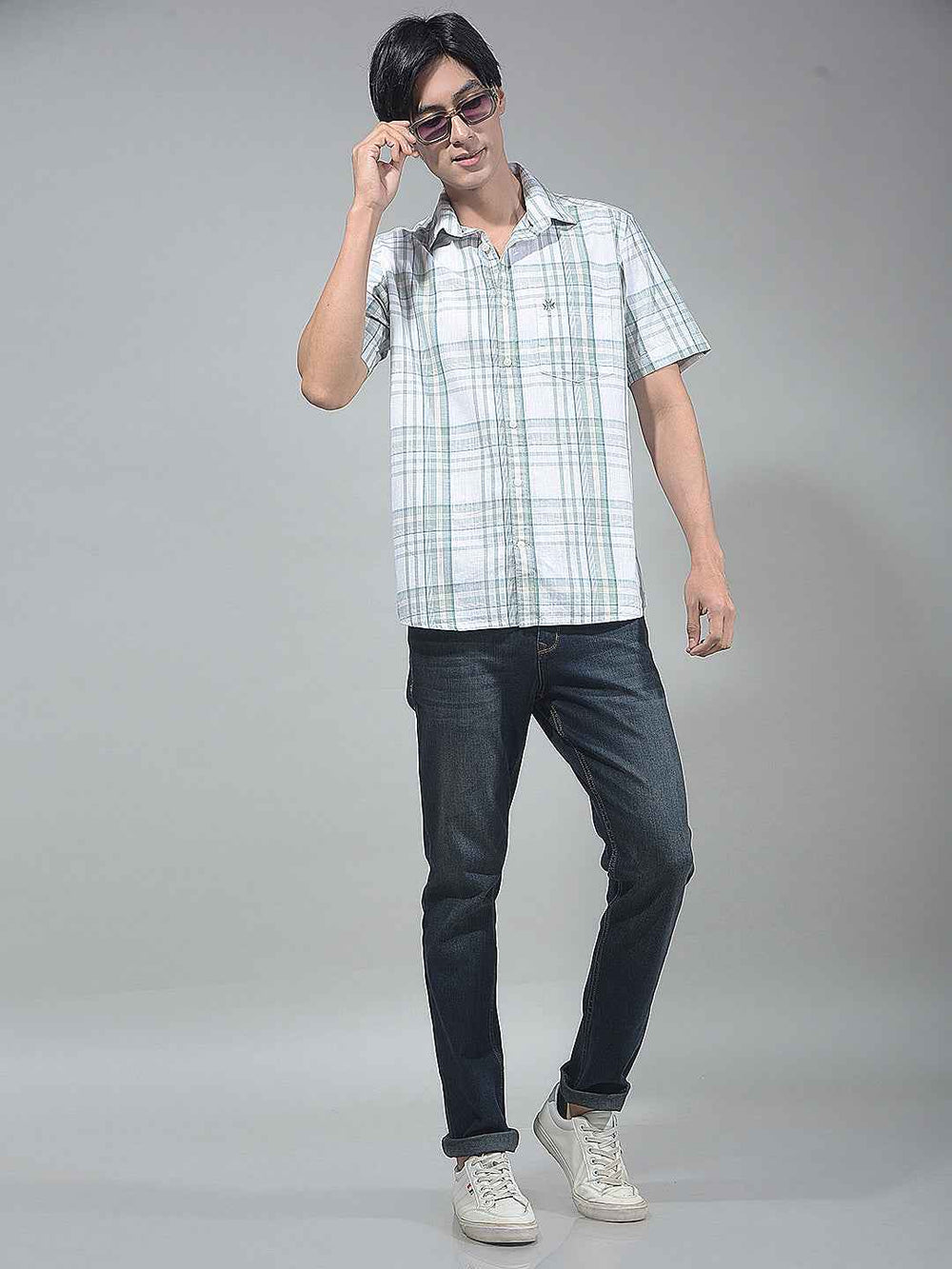 Green Checked 100% Cotton Shirt