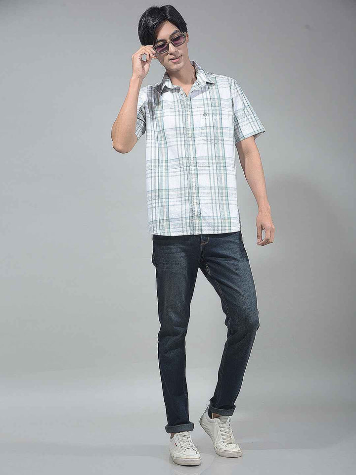 Green Checked 100% Cotton Shirt