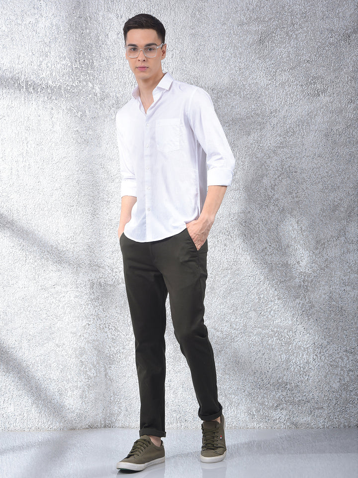 White Textured 100% Cotton Shirt