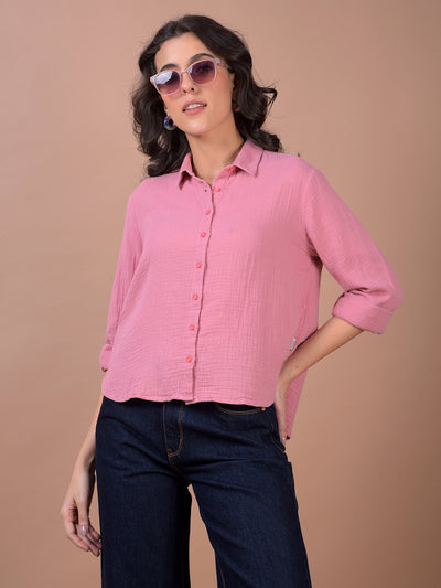 Pink Textured Shirt