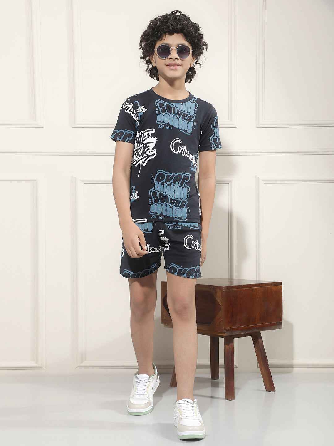 Navy Blue Graphic Print T-Shirt