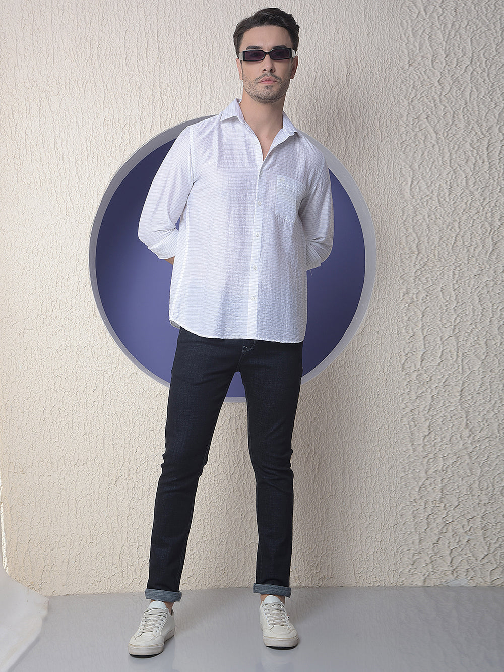 White Horizontal Stripes Shirt