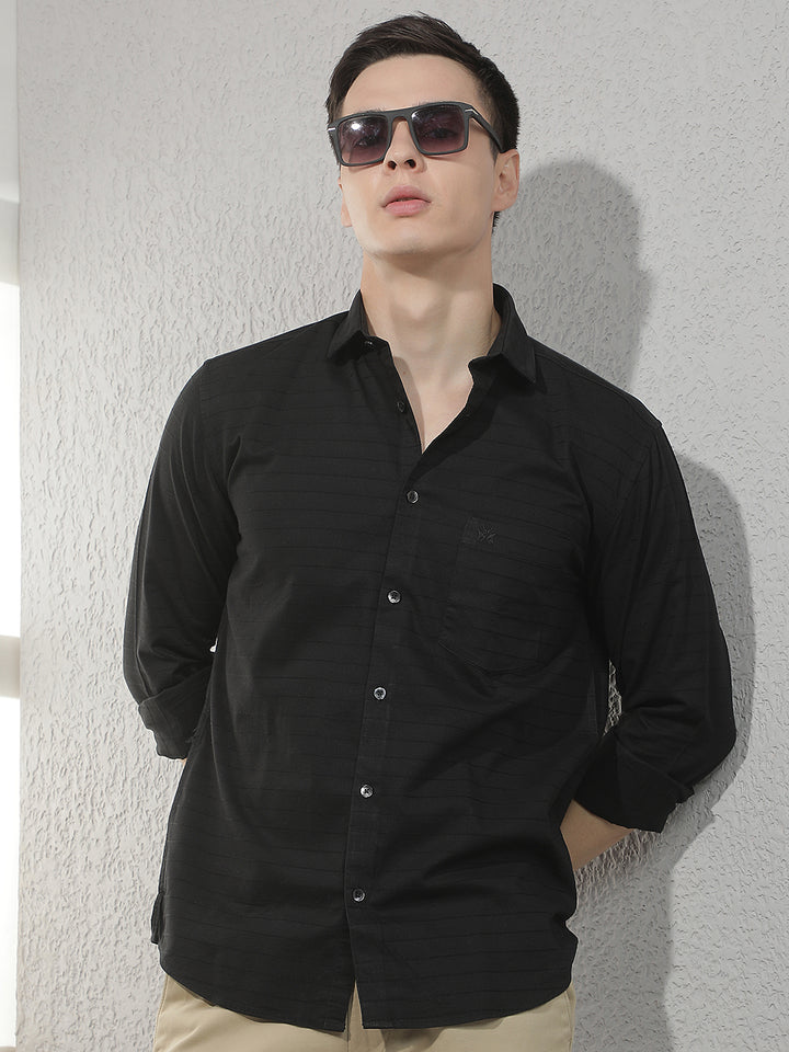 Black Horizontal Stripes Shirt
