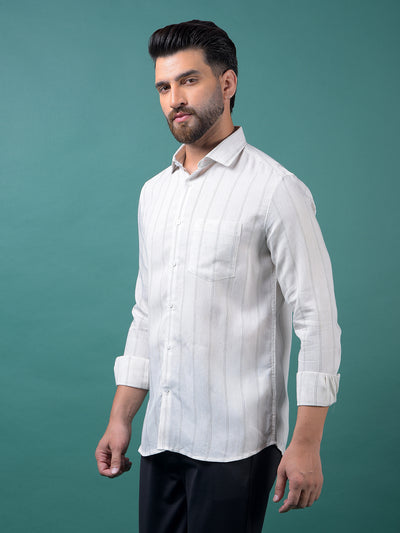 White Vertical Stripes Shirt
