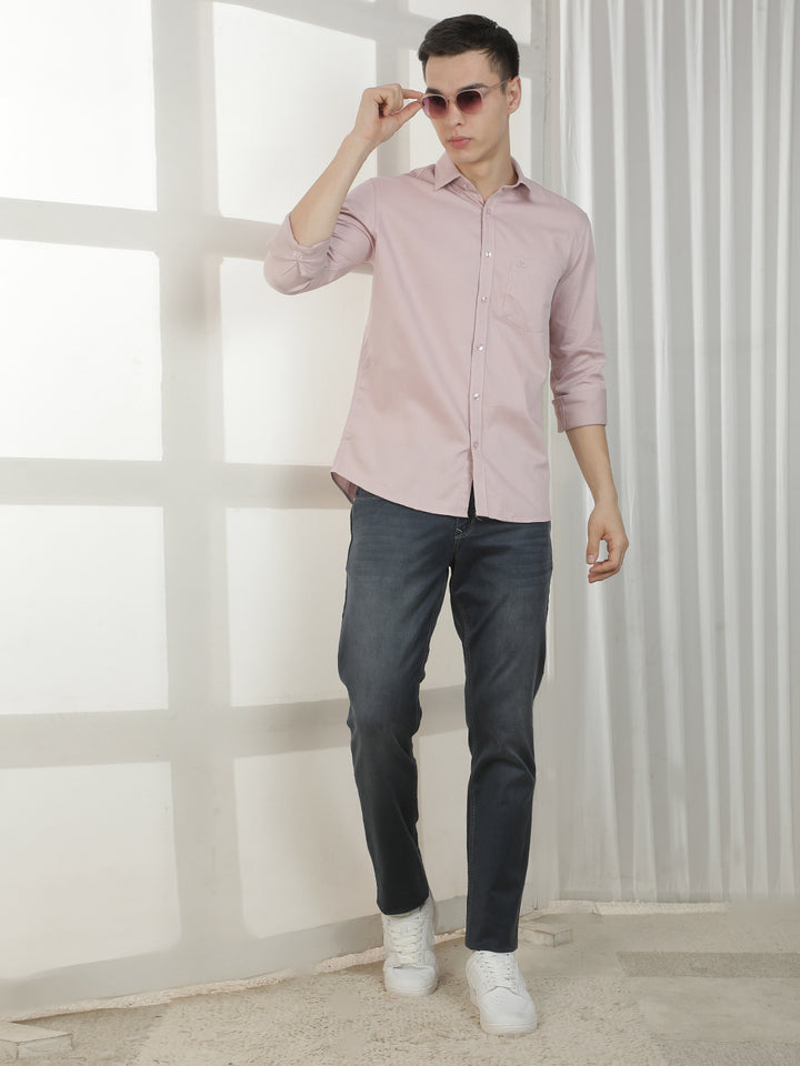 Structured Pastel Pink Shirt