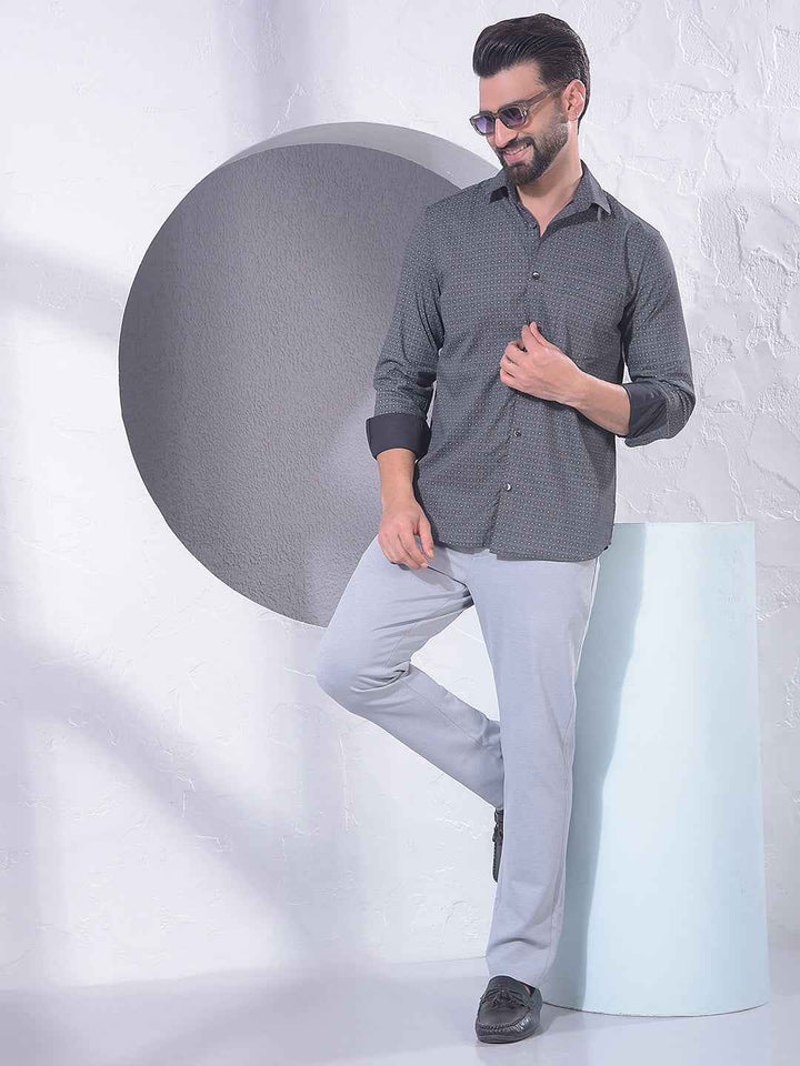 Black Floral Print Shirt