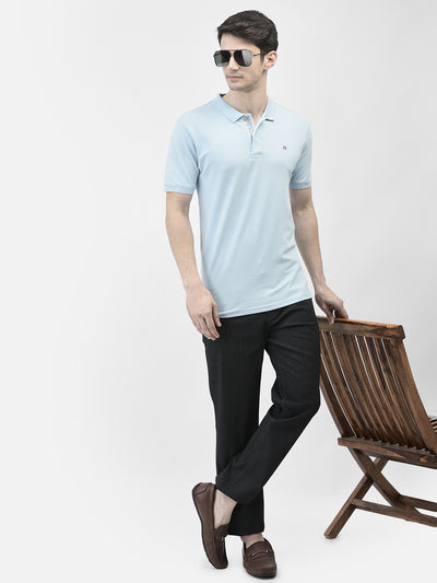Blue Polo Neck T-Shirt