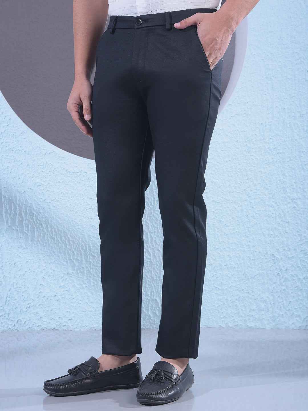 Black Printed Modal Knitted Trousers