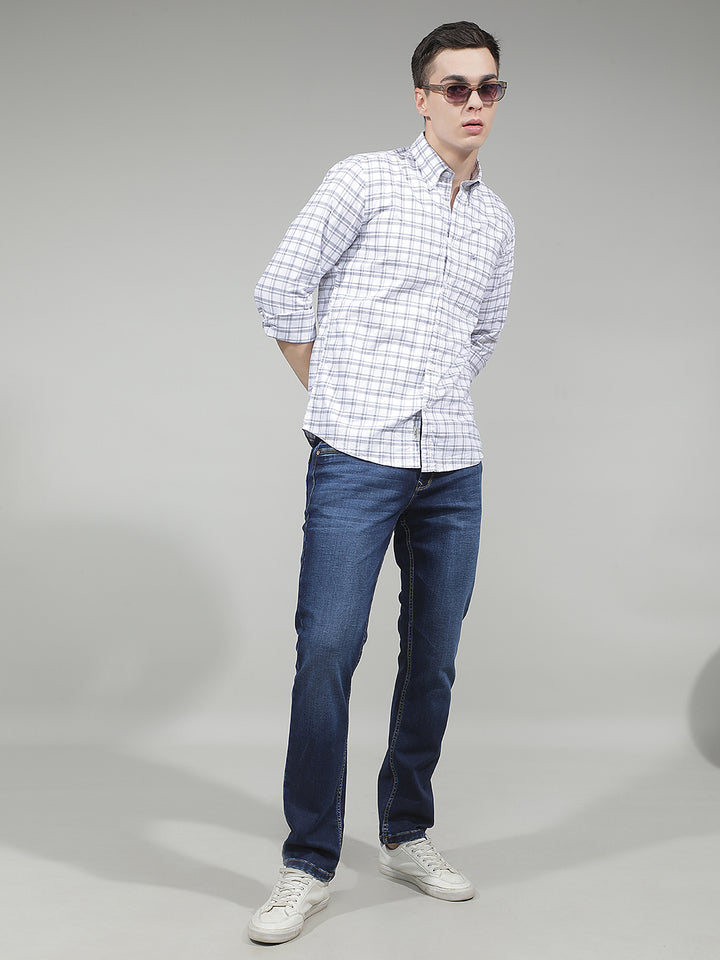 Metallic Steel Blue Jeans