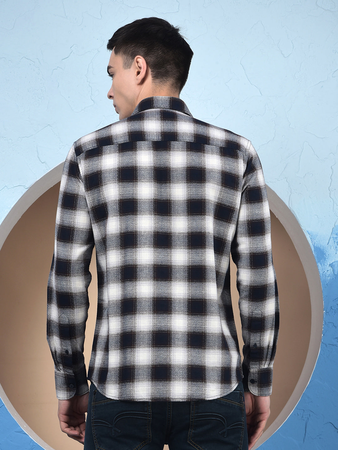 Blue Checked 100% Cotton Shirt