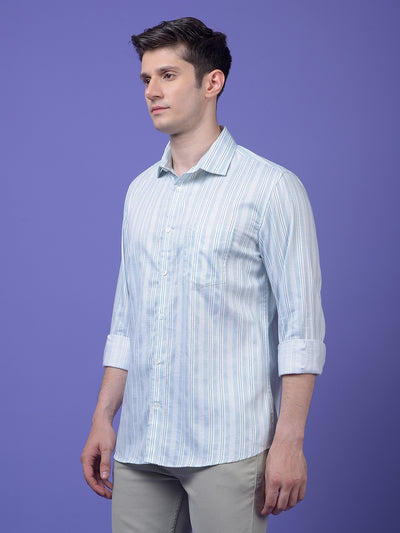 Green Vertical Stripes Shirt