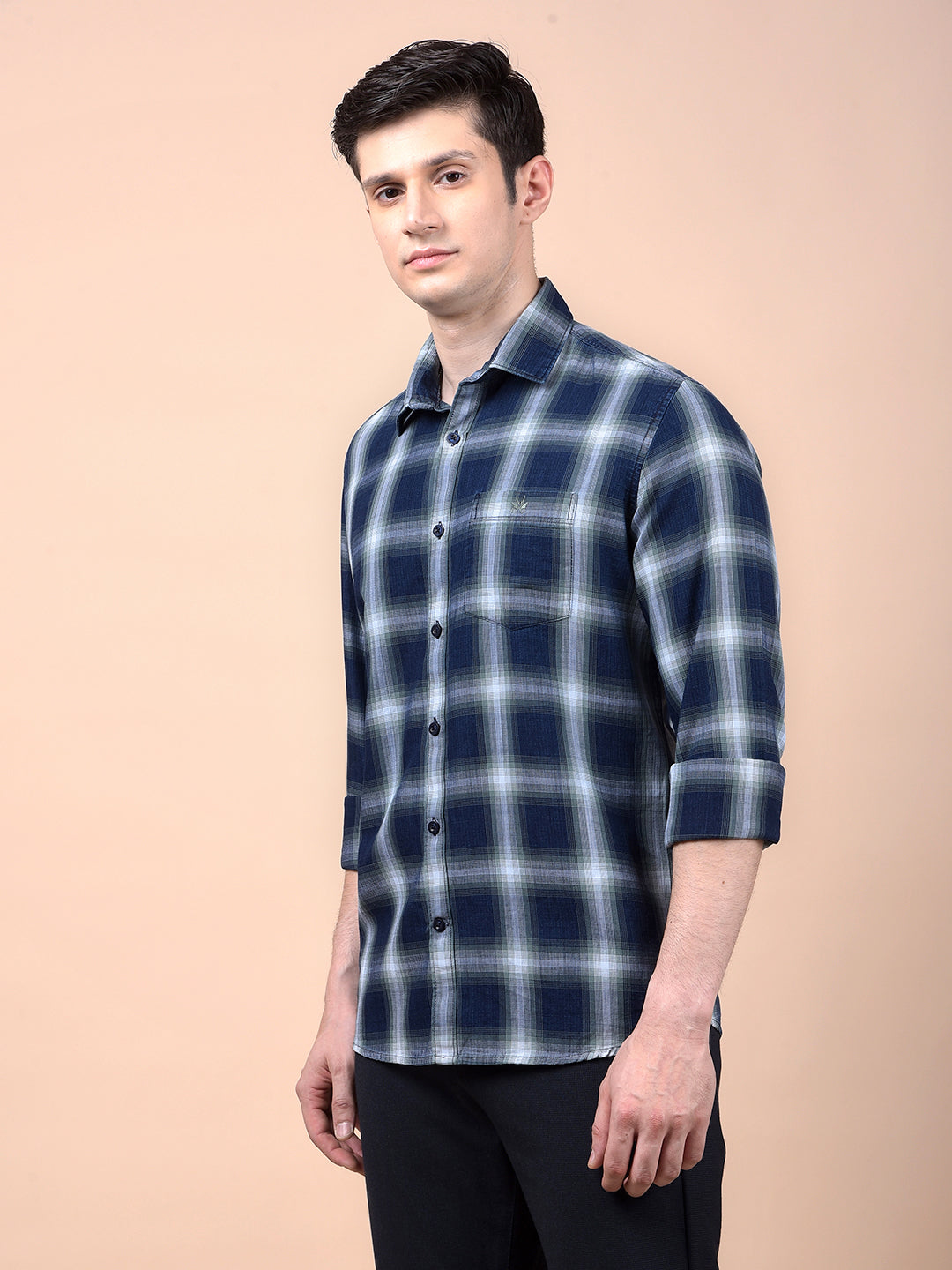 Green Checked 100% Cotton Shirt