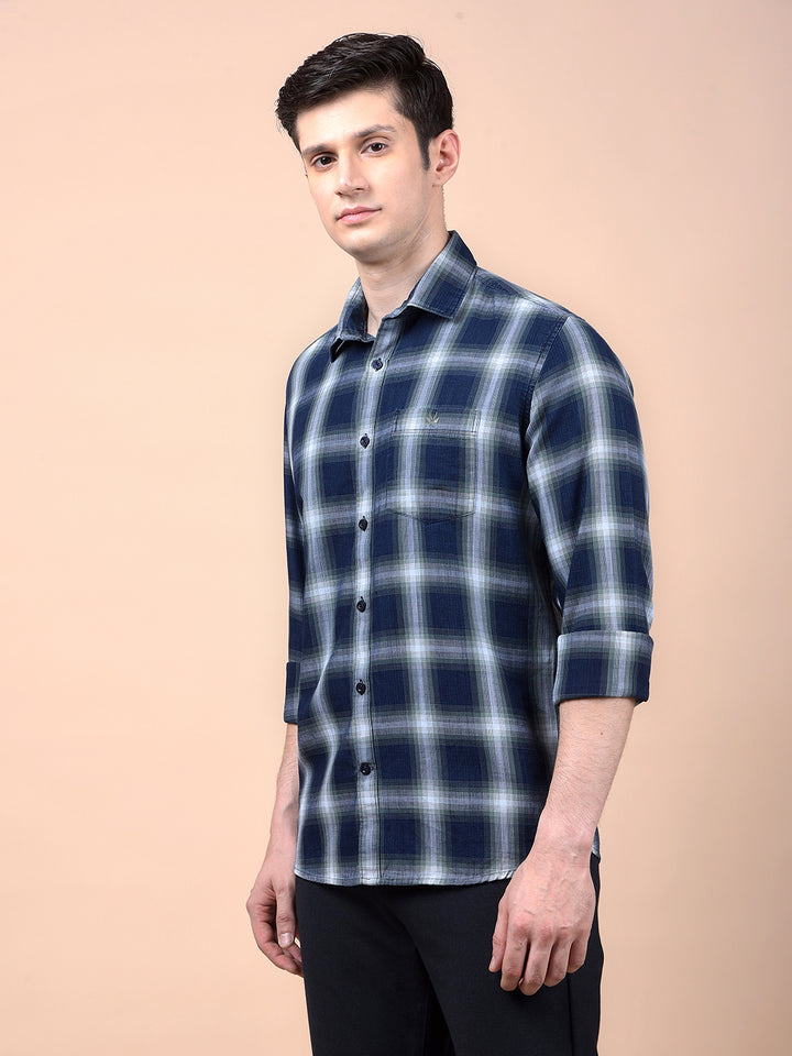 Green Checked 100% Cotton Shirt