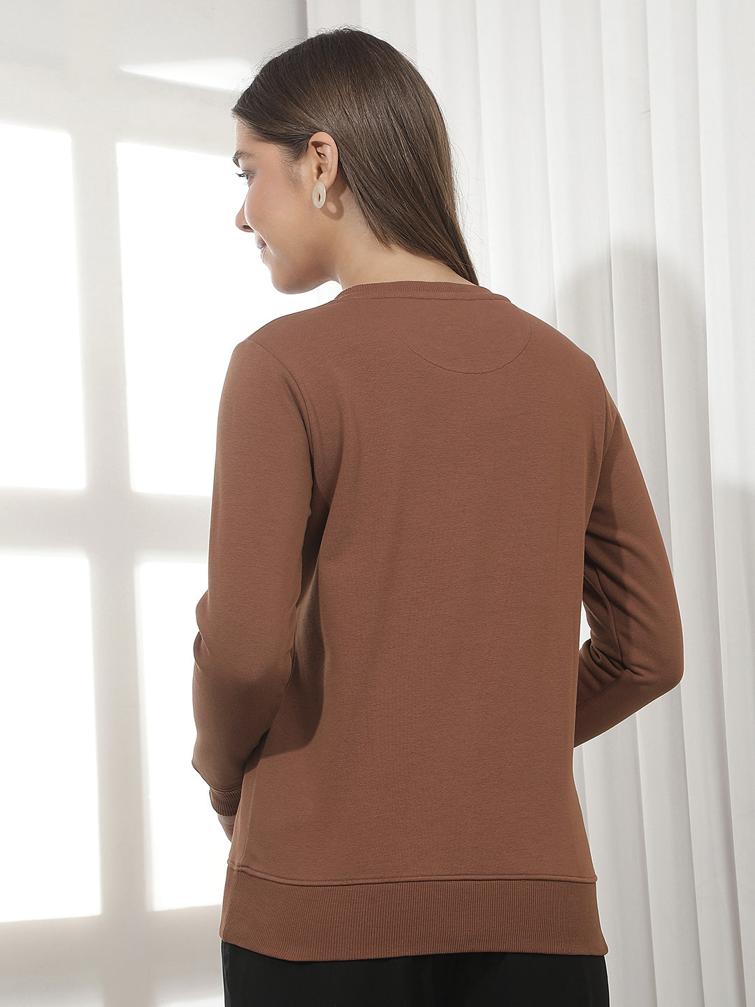 Brown Graphic Print Sweatshirt