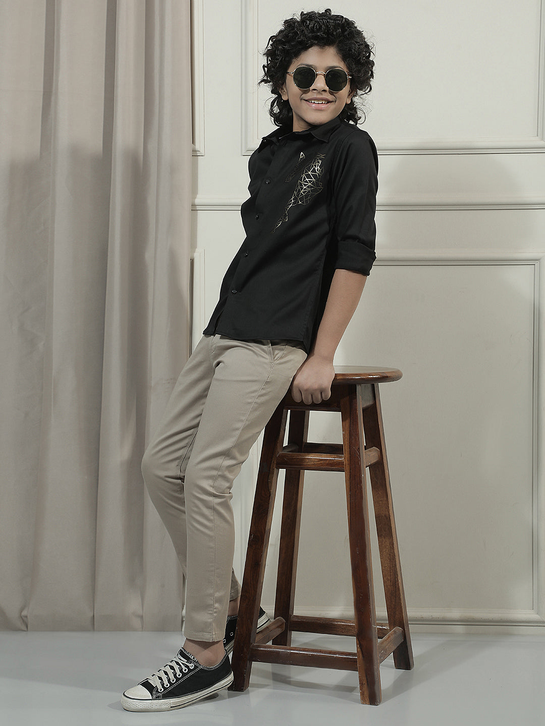 Black Embroidered Shirt
