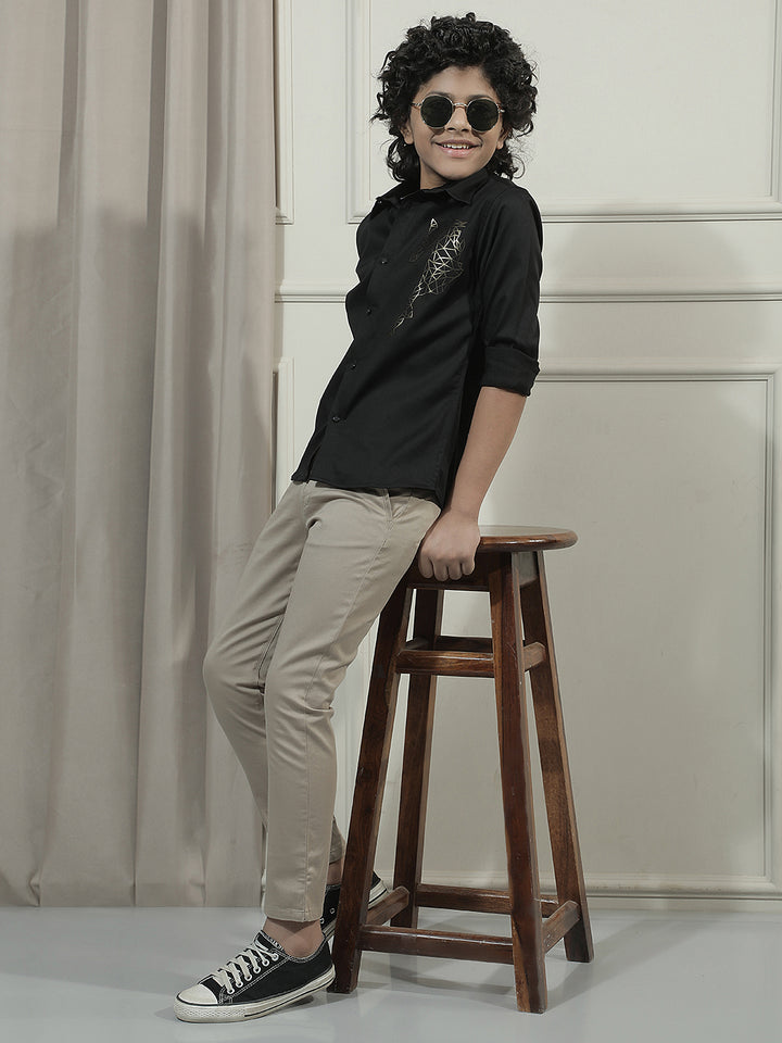 Black Embroidered Shirt