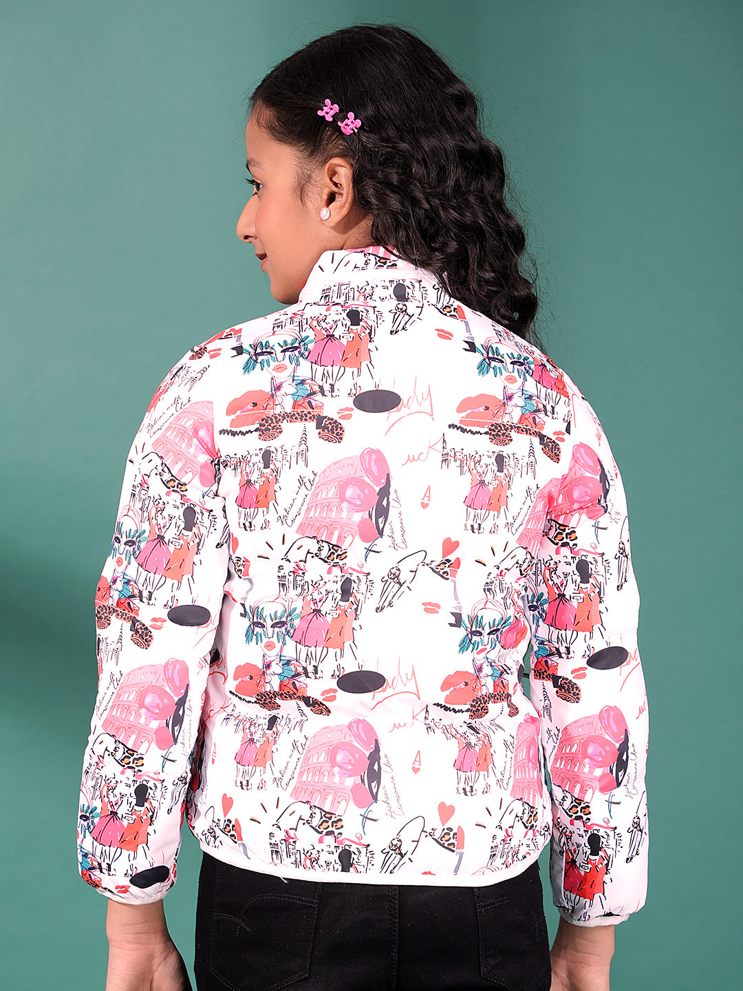 Multicolor Printed Padded Jacket