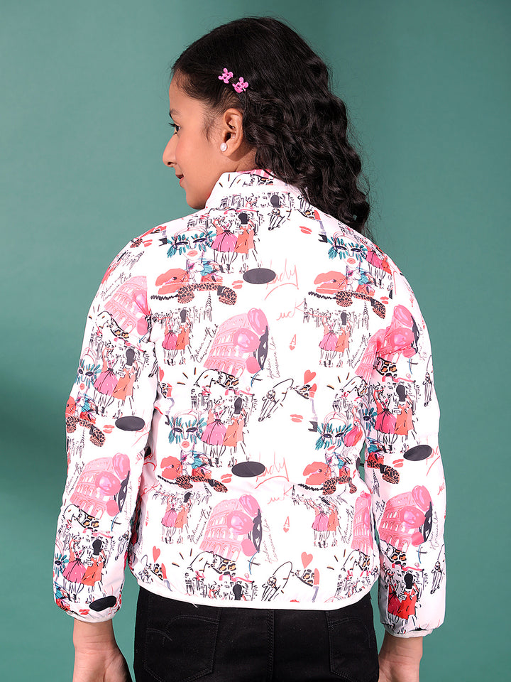 Multicolor Printed Padded Jacket