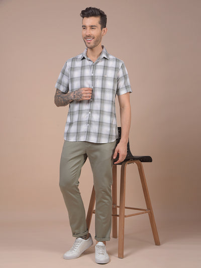 Grey Checked 100% Cotton Shirt