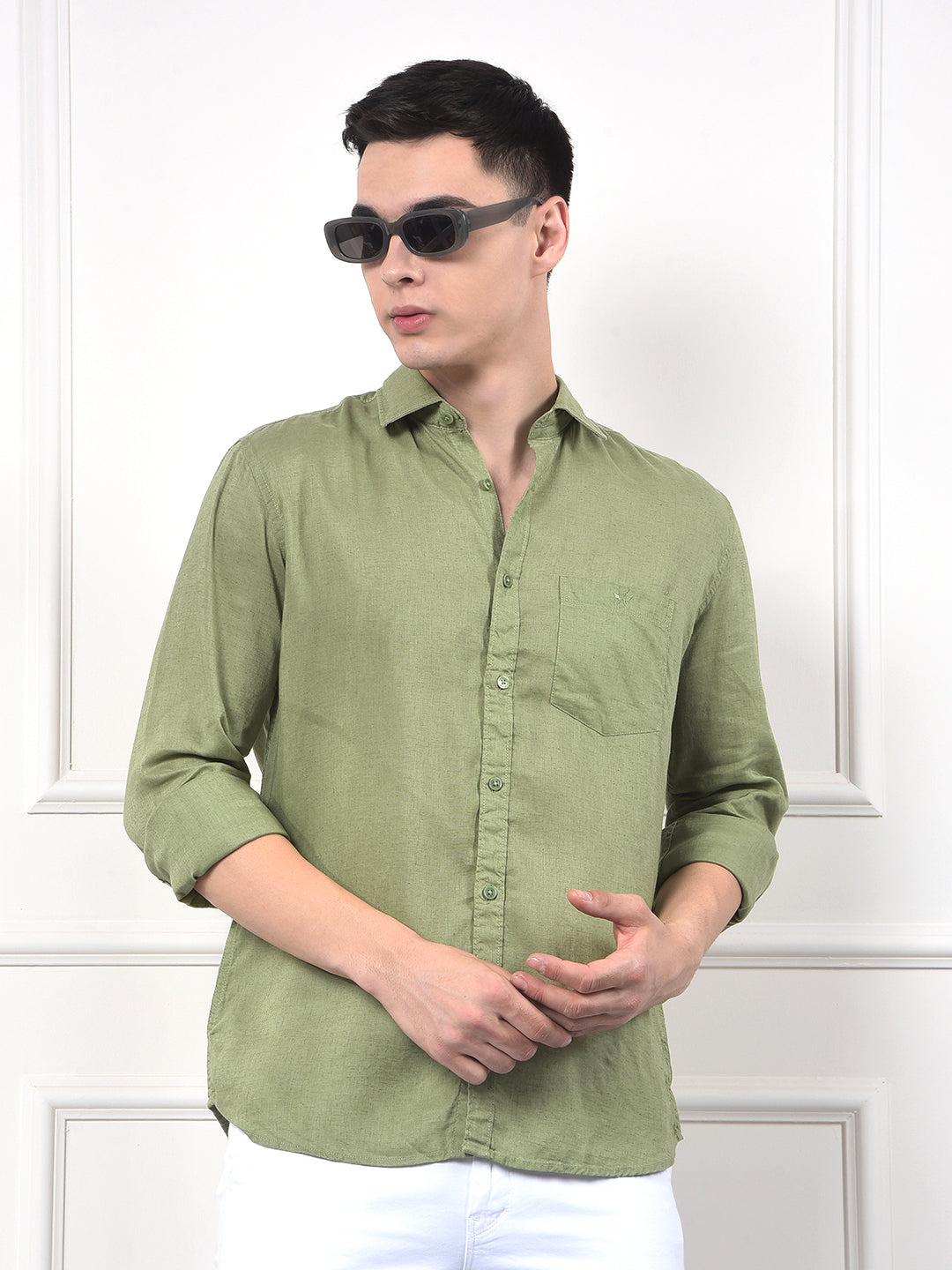 Luxe Green Linen Everyday Shirt