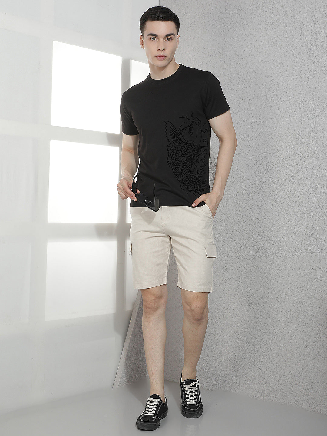 Beige 100% Cotton Shorts