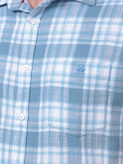 Blue Checked 100% Cotton Shirt