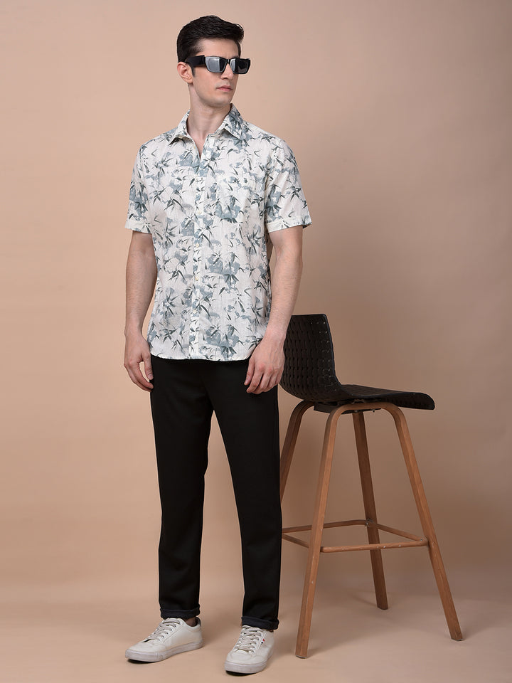 Green Floral Print Shirt