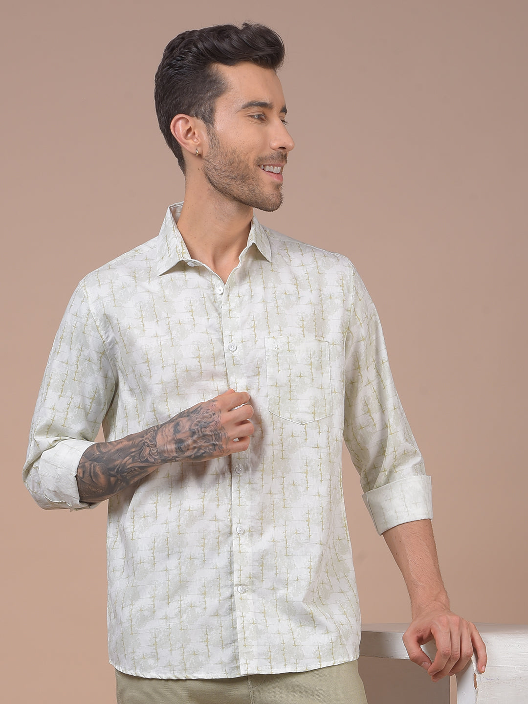 Green Printed Shirt