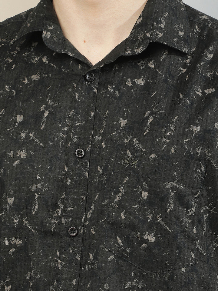 Green Printed Casual Shirt