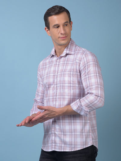 Pink Checked 100% Cotton Shirt