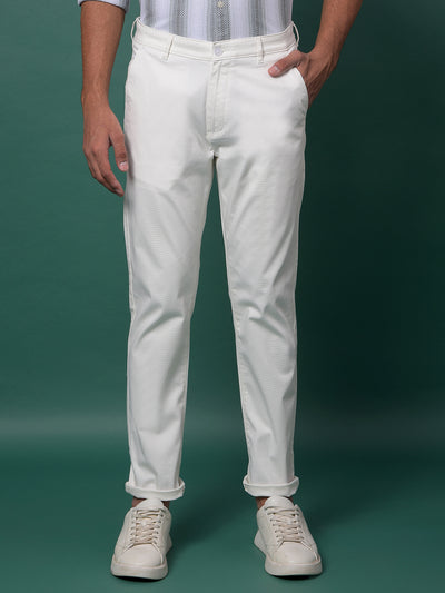 White Printed Trousers