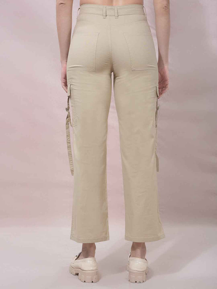 Beige Flow Cargo Trousers