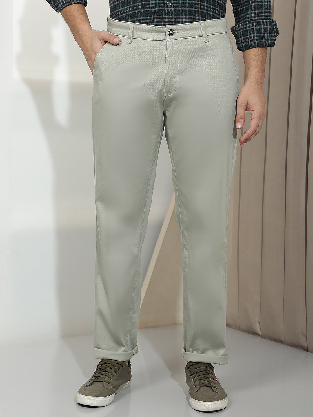 Green Straight Trousers