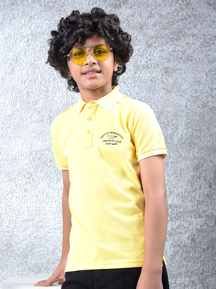 Dynamic Energy Yellow Polo Neck T-Shirt
