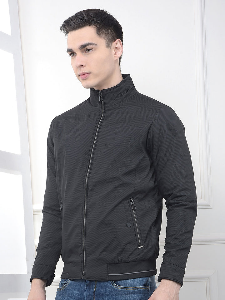 Black Printed Puffer Jacket