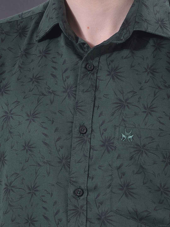 Green Floral Print Shirt