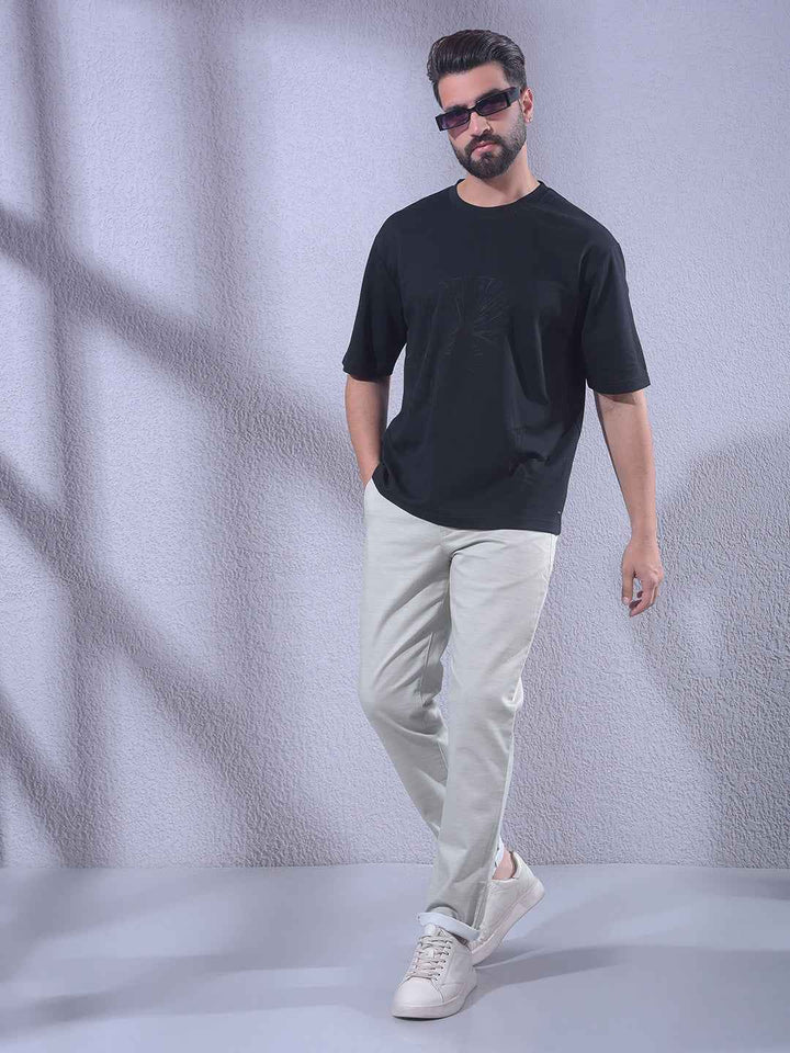 Black Jacquard Oversize T-Shirt