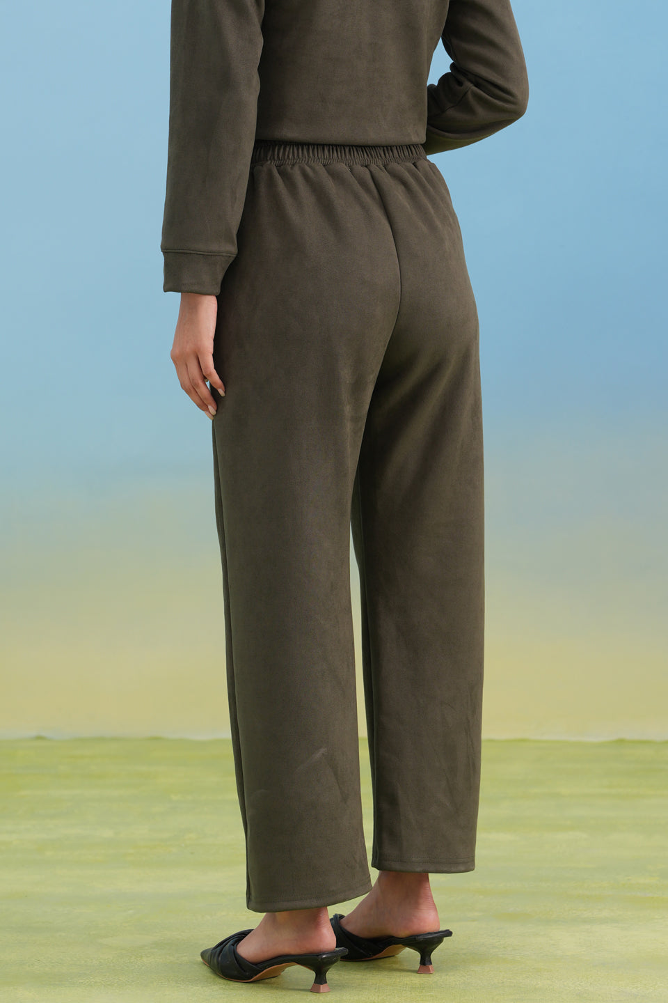 Olive Straight Winter Trousers