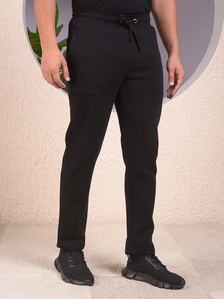 Black Comfortable Knitted Trackpants