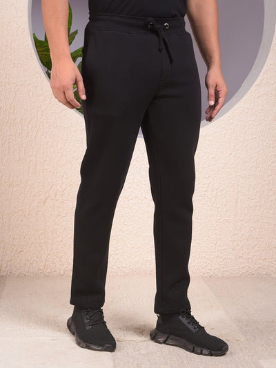Black Comfortable Knitted Trackpants