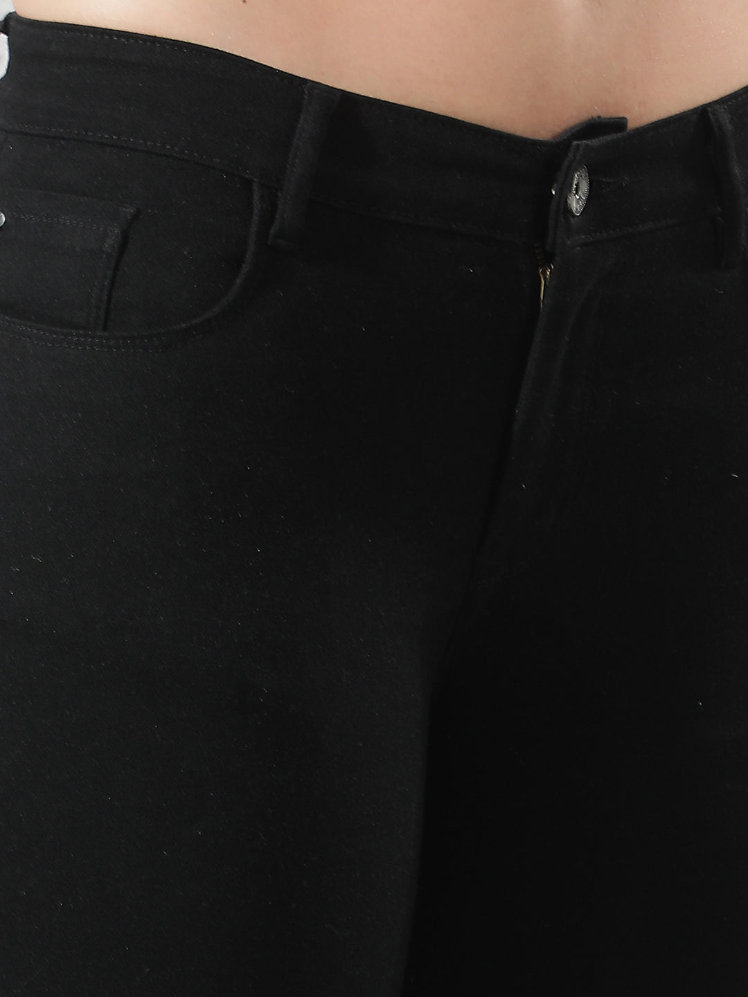 Minimalist Stealth Black Bootcut Jeans