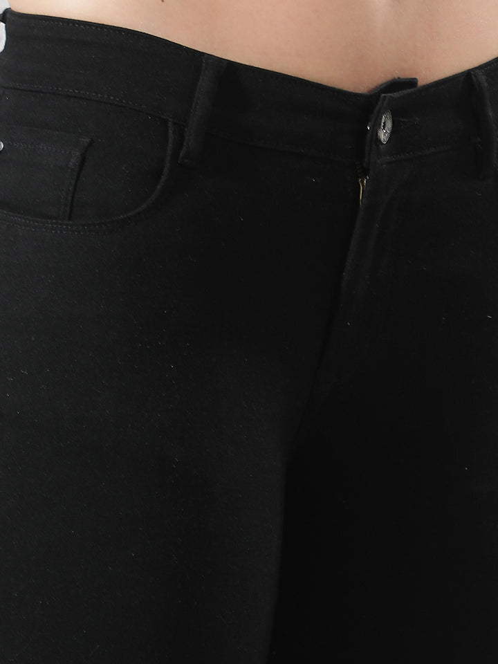 Minimalist Stealth Black Bootcut Jeans