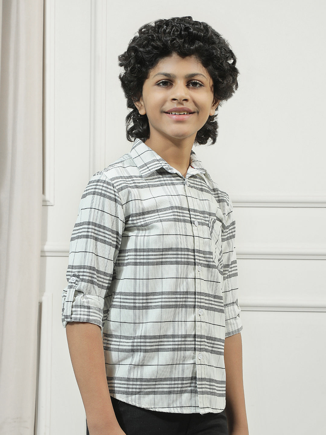 White Checked Corduroy Shirt