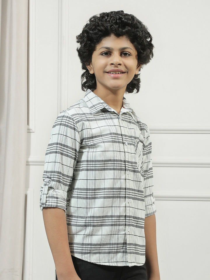 White Checked Corduroy Shirt