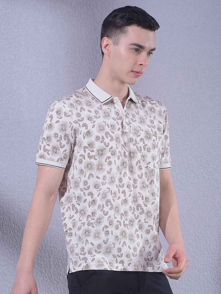 Brown Floral Print T-Shirt