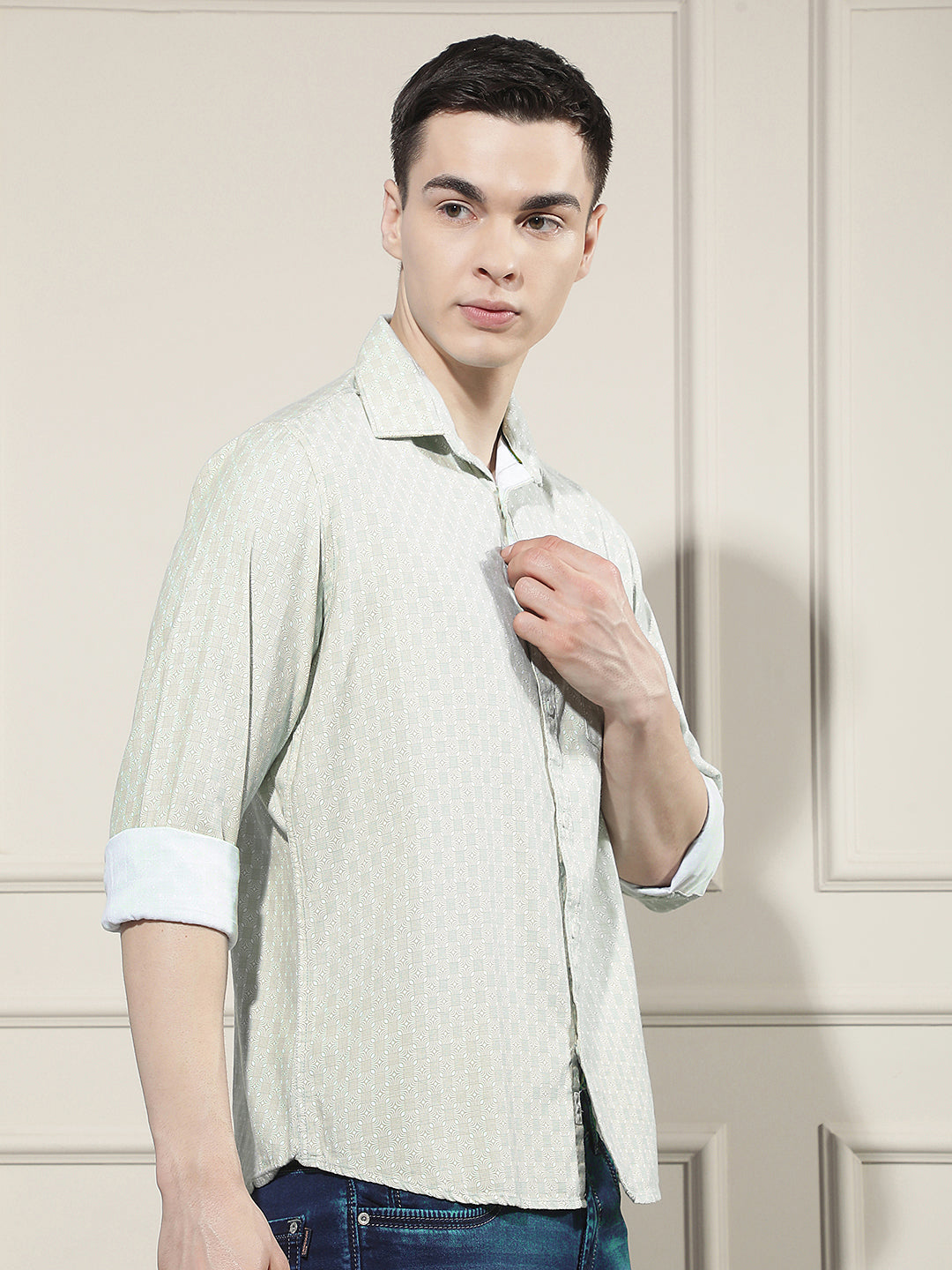 Classic Pine Green Printed Shirt