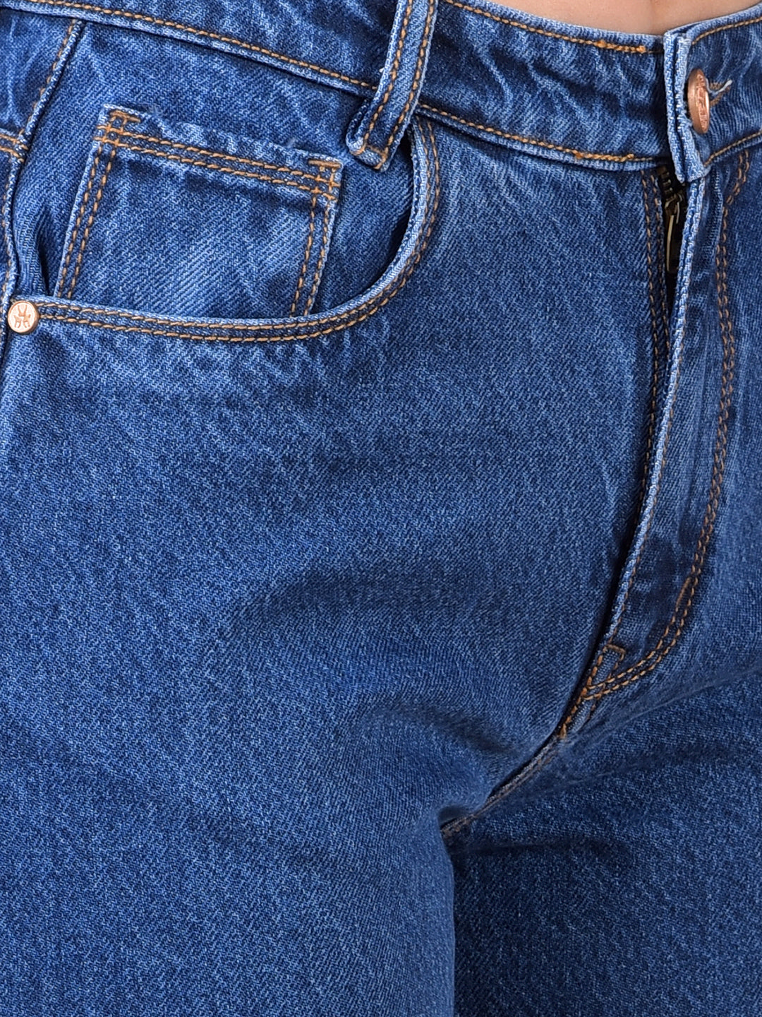 Blue Wide Leg 100% Cotton Jeans