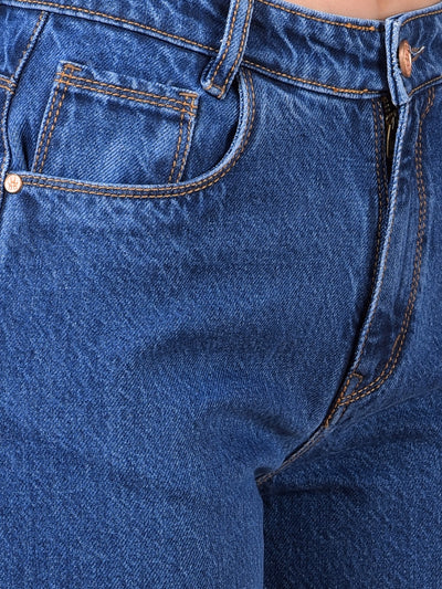 Blue Wide Leg 100% Cotton Jeans