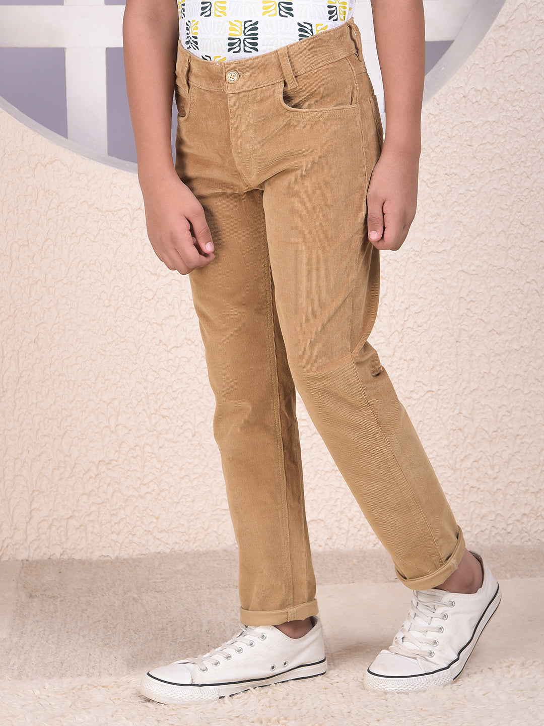 Refined Khaki Corduroy Trousers